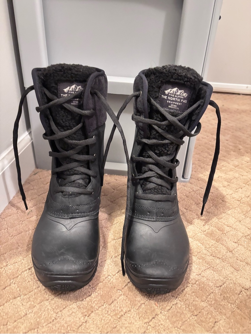 The North Face Women's Black Lace-Up Insulated Winter Boots